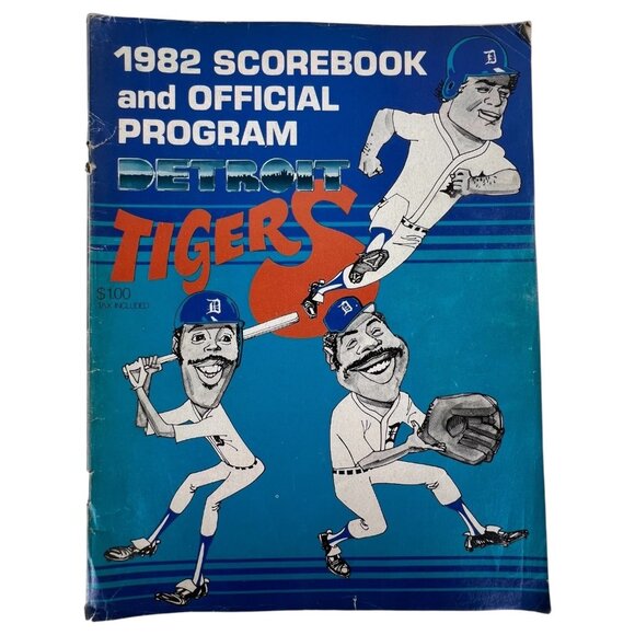 Detroit Tigers Other - 1982 Detroit Tigers Scorebook & Official Program MLB Vintage Baseball